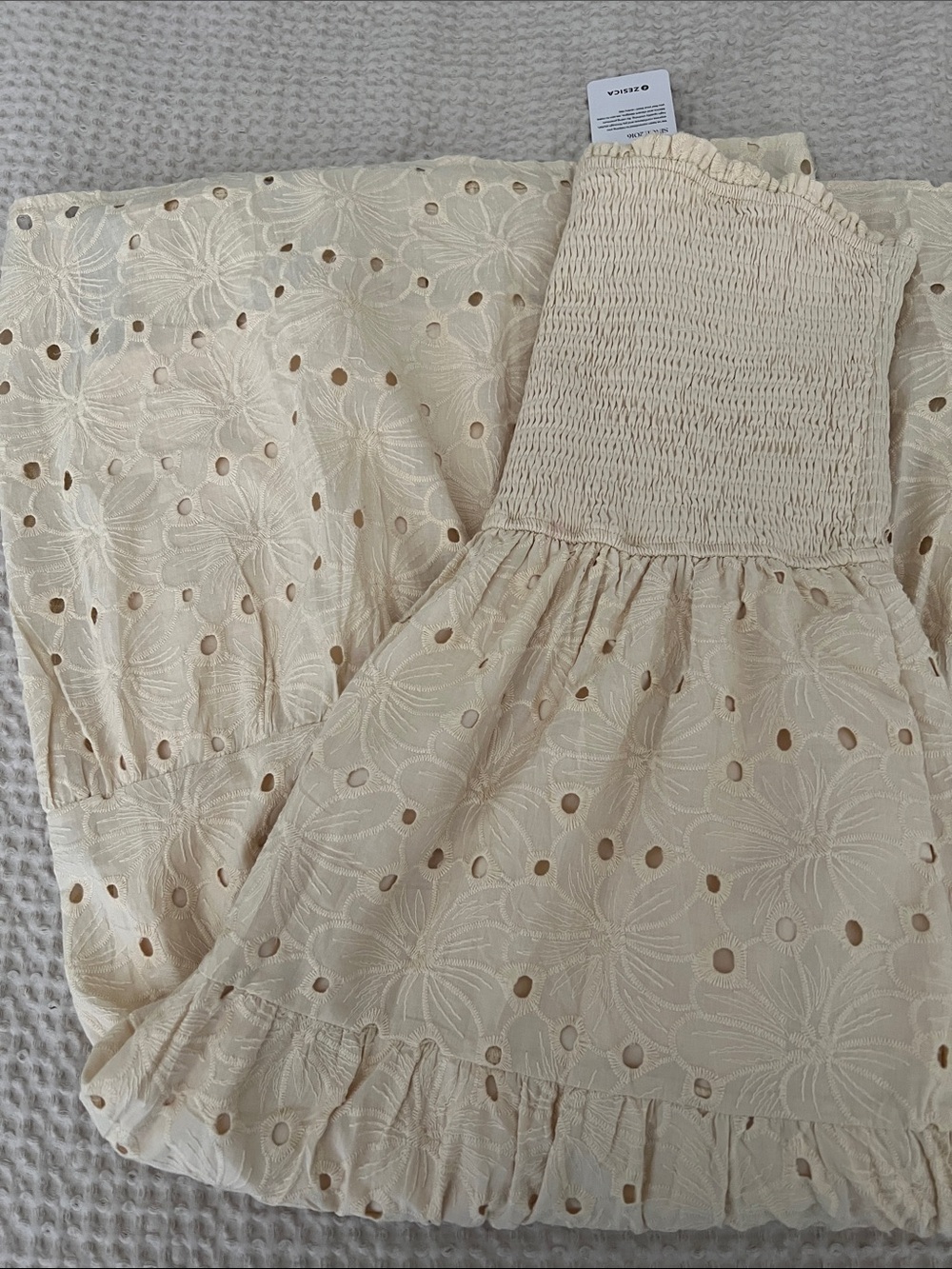 Womens Butter Yellow Smocked Sundress - Picture 8 of 8